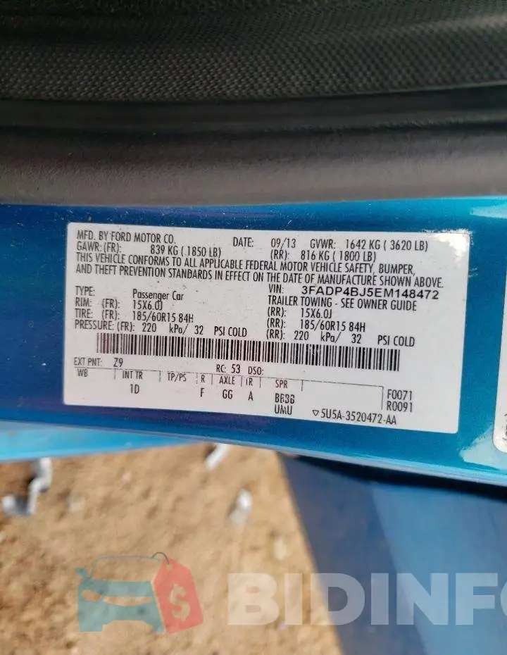 3FADP4BJ5EM148472 Photo# 12