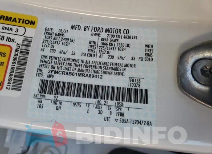 3FMCR9B61MRA89412 Photo# 13