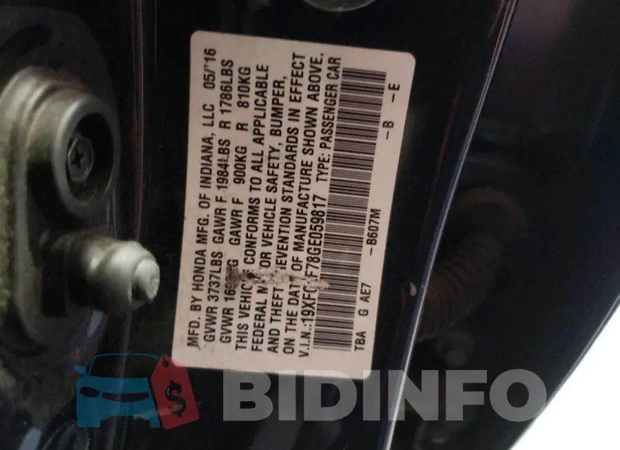 19XFC2F78GE059817 Photo# 13