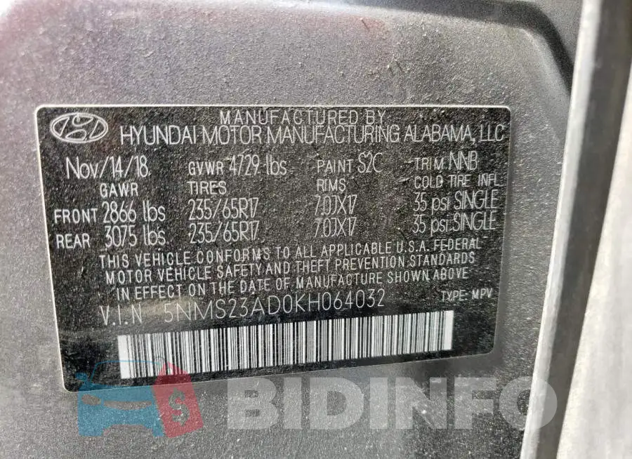5NMS23AD0KH064032 Photo# 12