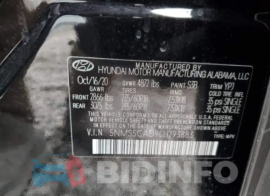 5NMS5CAD9LH293883 Photo# 13