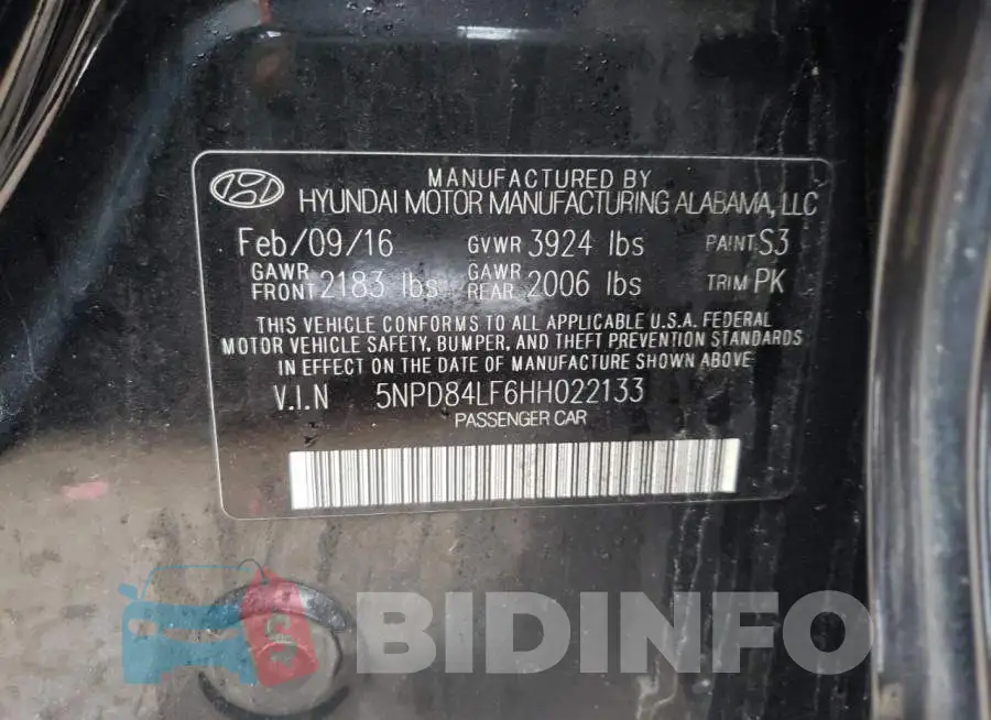 5NPD84LF6HH022133 Photo# 10