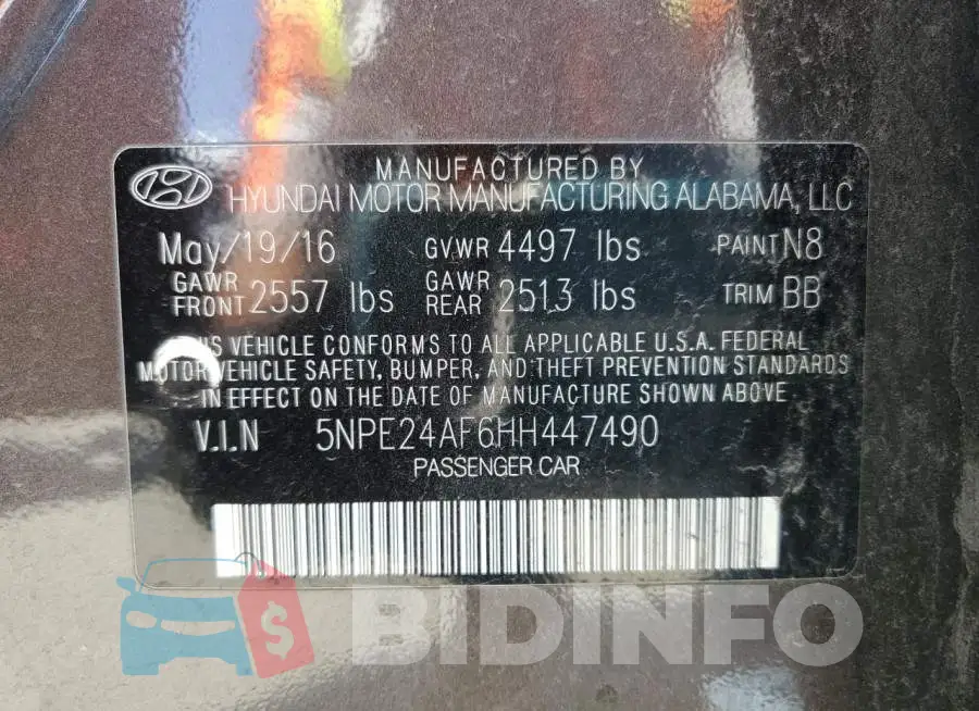 5NPE24AF6HH447490 Photo# 12