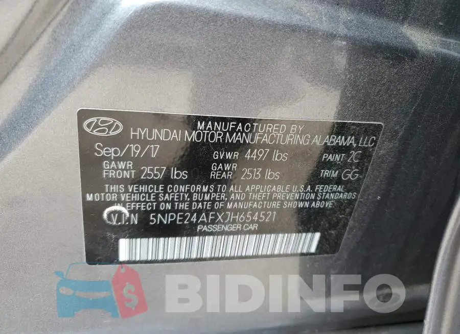 5NPE24AFXJH654521 Photo# 12