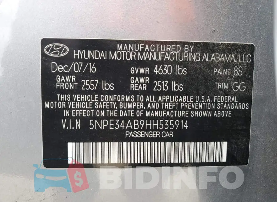 5NPE34AB9HH535914 Photo# 12