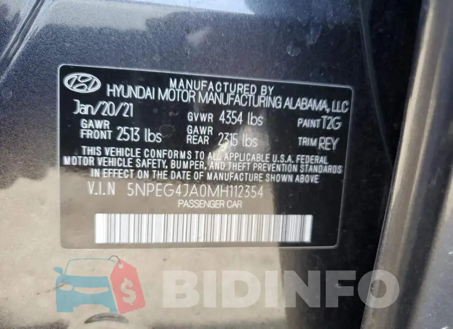 5NPEG4JA0MH112354 Photo# 12