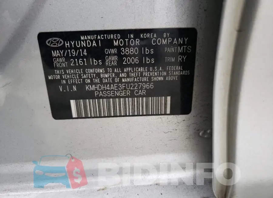 KMHDH4AE3FU227966 Photo# 12
