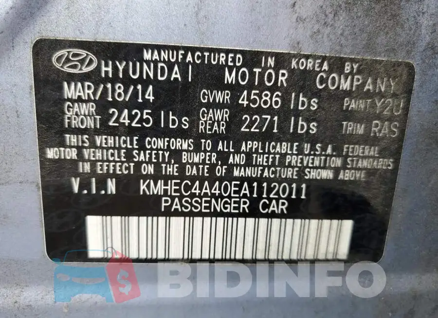 KMHEC4A40EA112011 Photo# 12