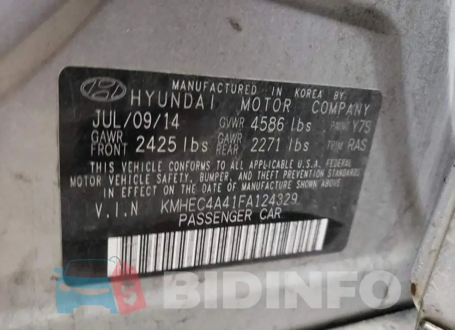KMHEC4A41FA124329 Photo# 13