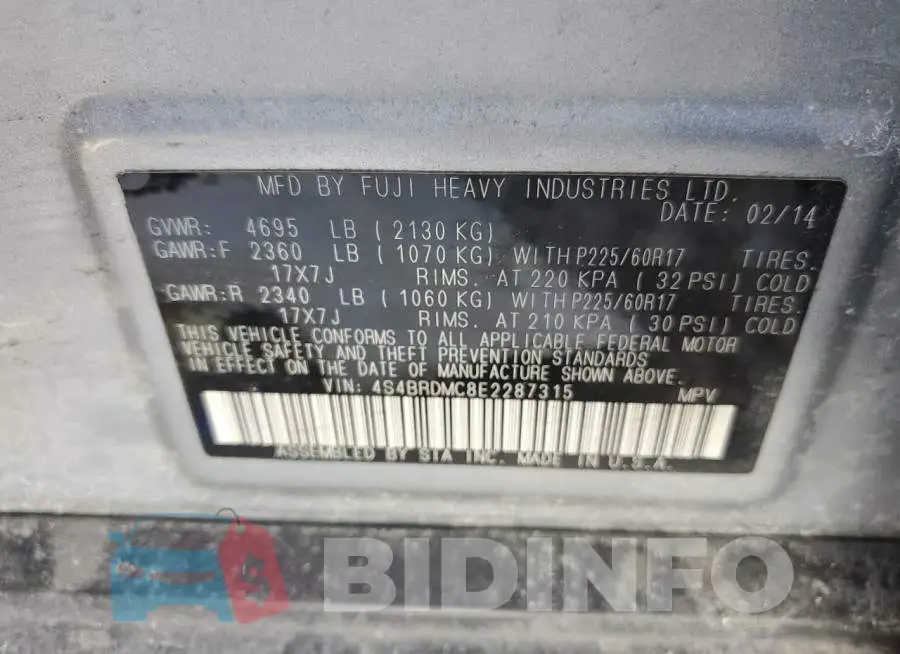 4S4BRDMC8E2287315 Photo# 12