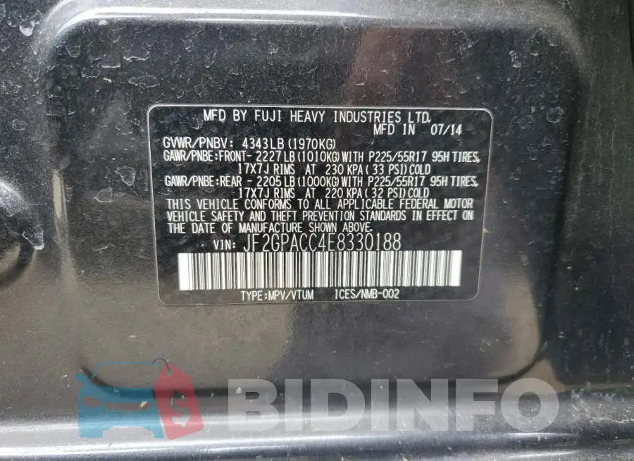 JF2GPACC4E8330188 Photo# 12