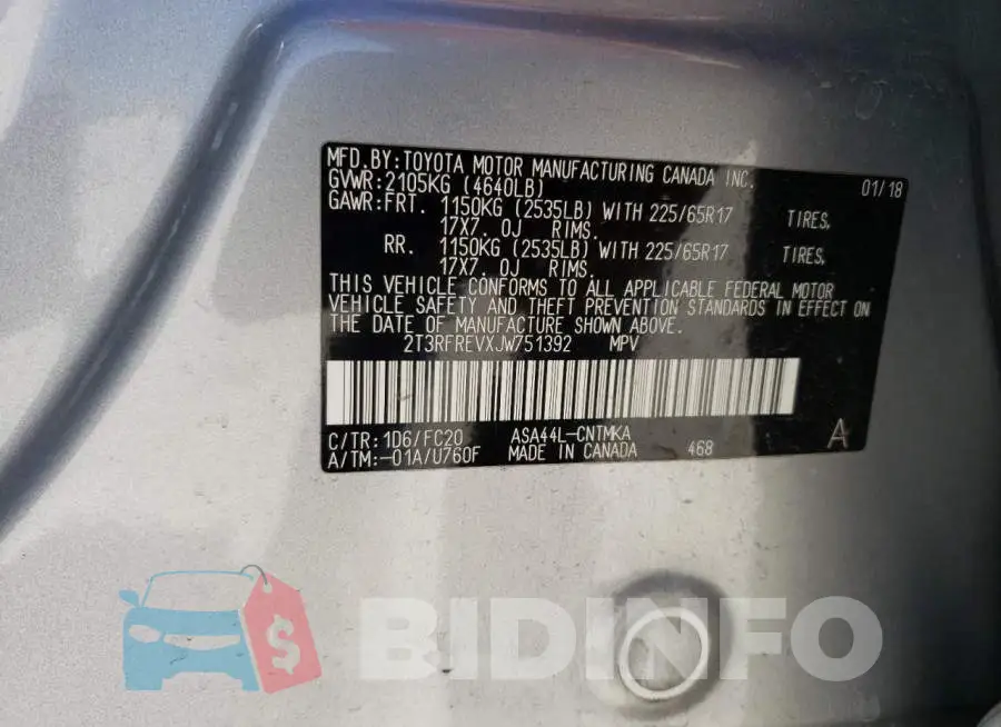 2T3RFREVXJW751392 Photo# 13