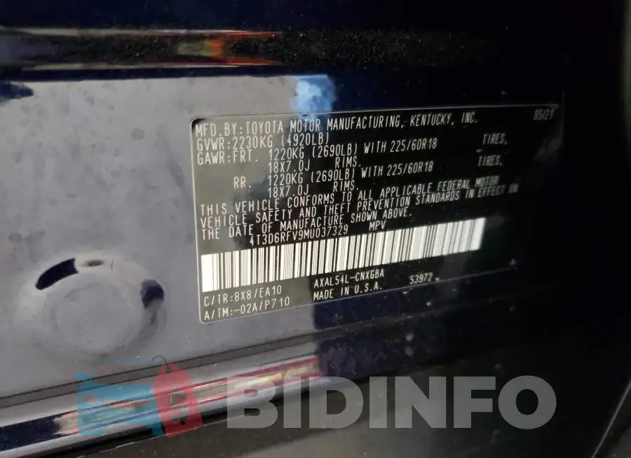 4T3D6RFV9MU037329 Photo# 14
