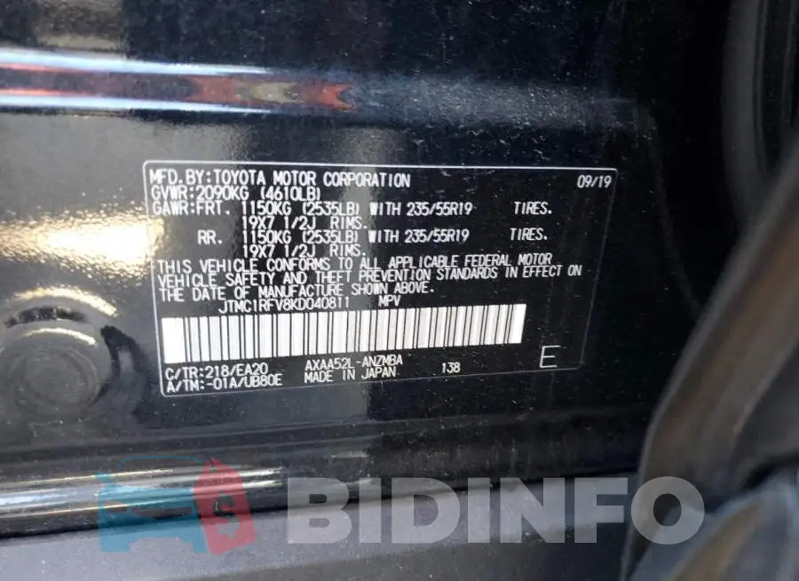 JTMC1RFV8KD040811 Photo# 13