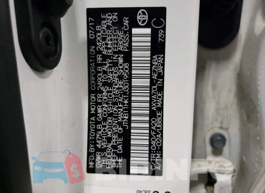 JTNB11HK1J3019508 Photo# 12