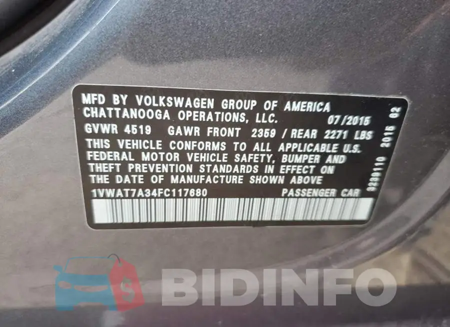 1VWAT7A34FC117680 Photo# 12