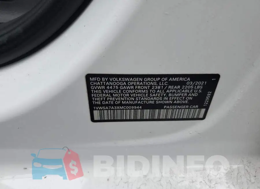 1VWSA7A3XMC009944 Photo# 12
