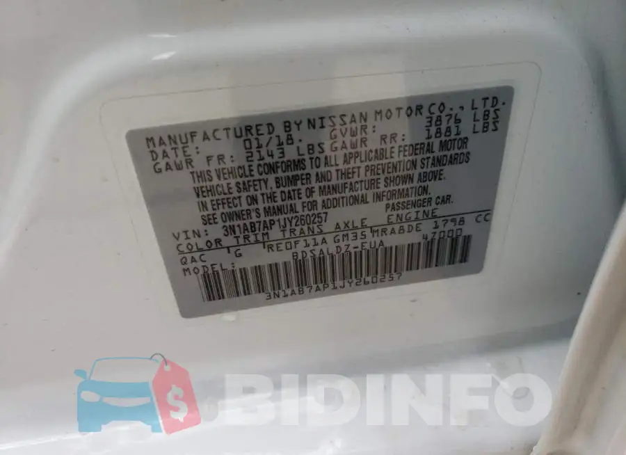 3N1AB7AP1JY260257 Photo# 12