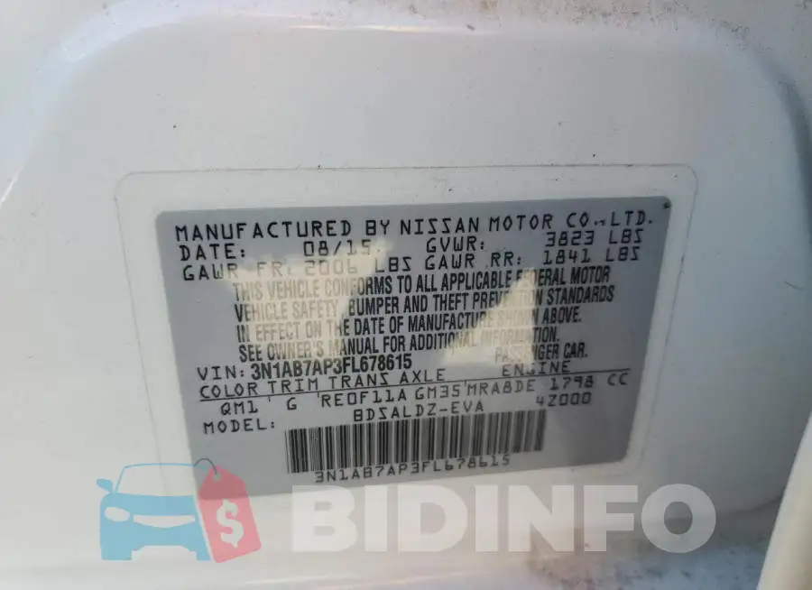 3N1AB7AP3FL678615 Photo# 12