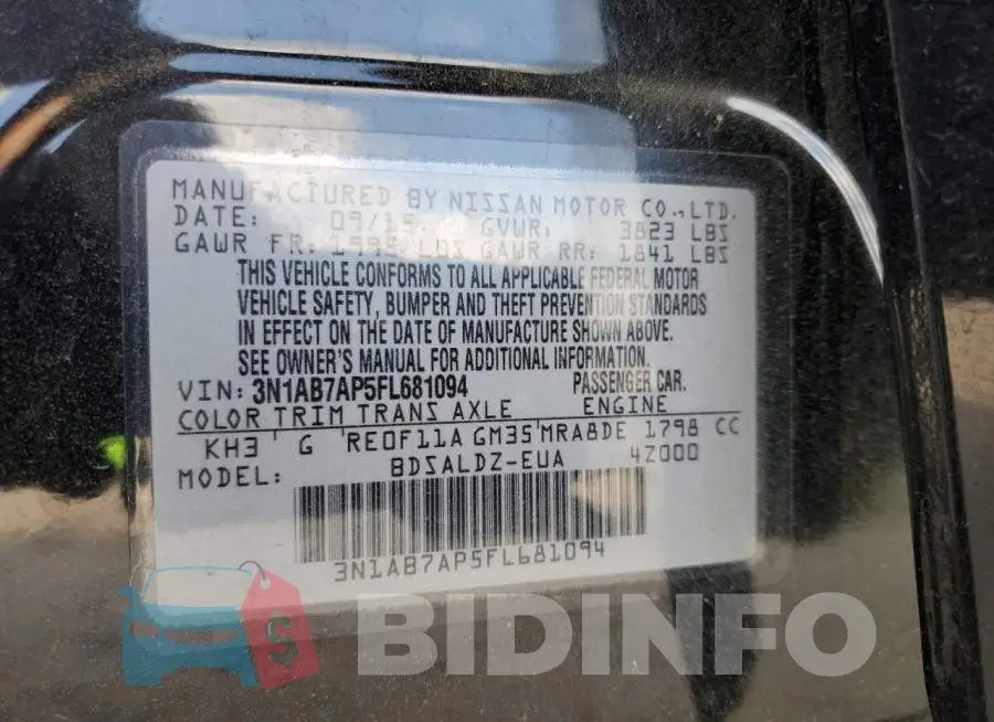 3N1AB7AP5FL681094 Photo# 12