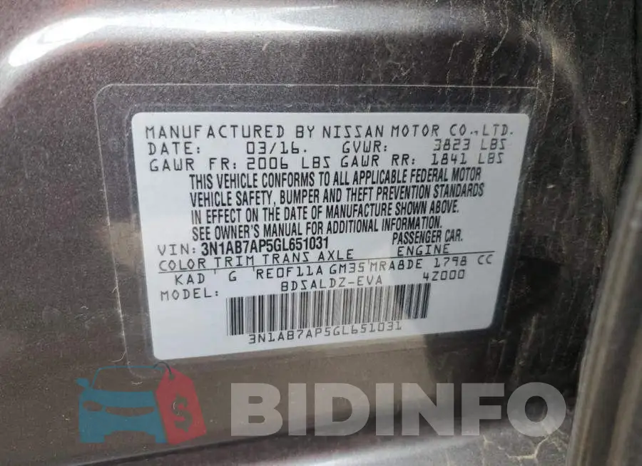 3N1AB7AP5GL651031 Photo# 12