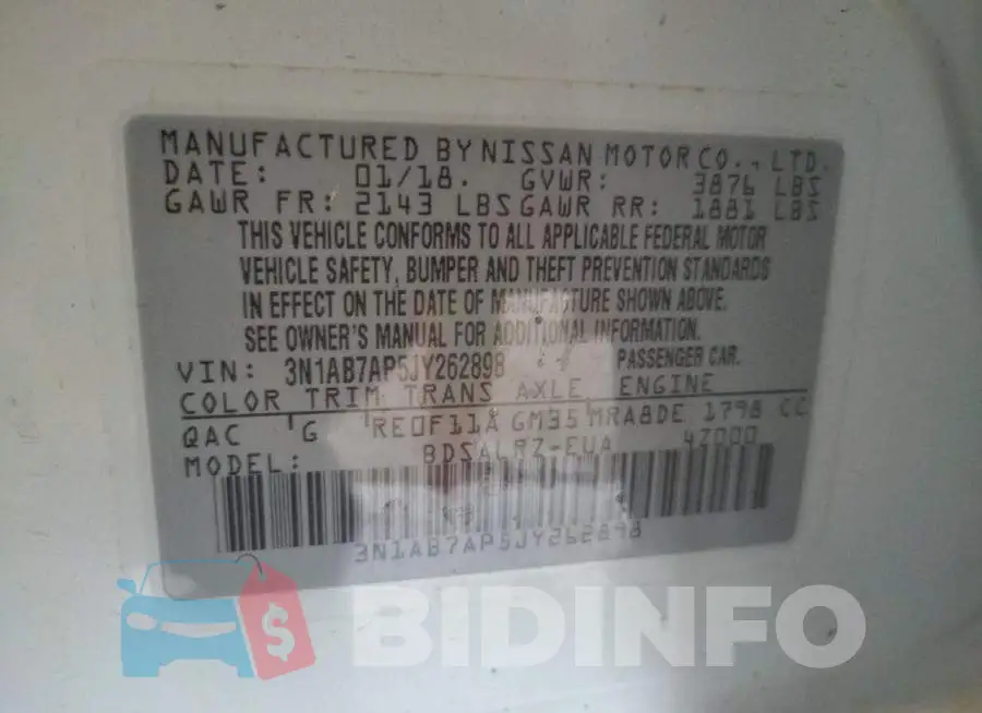 3N1AB7AP5JY262898 Photo# 10
