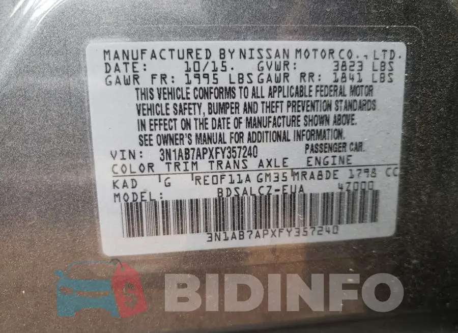 3N1AB7APXFY357240 Photo# 12