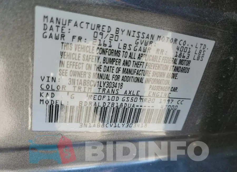 3N1AB8CV1LY303418 Photo# 12