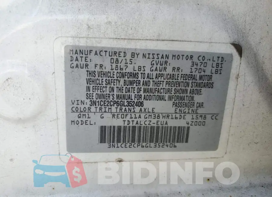 3N1CE2CP6GL352406 Photo# 12