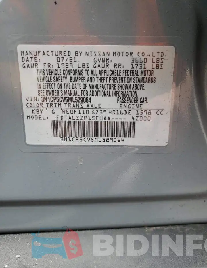 3N1CP5CV5ML529064 Photo# 13