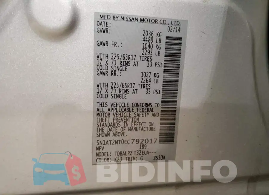 5N1AT2MT0EC792017 Photo# 13