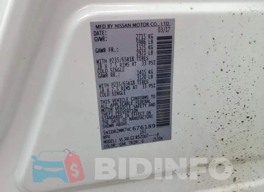 5N1DR2MM7HC676189 Photo# 12