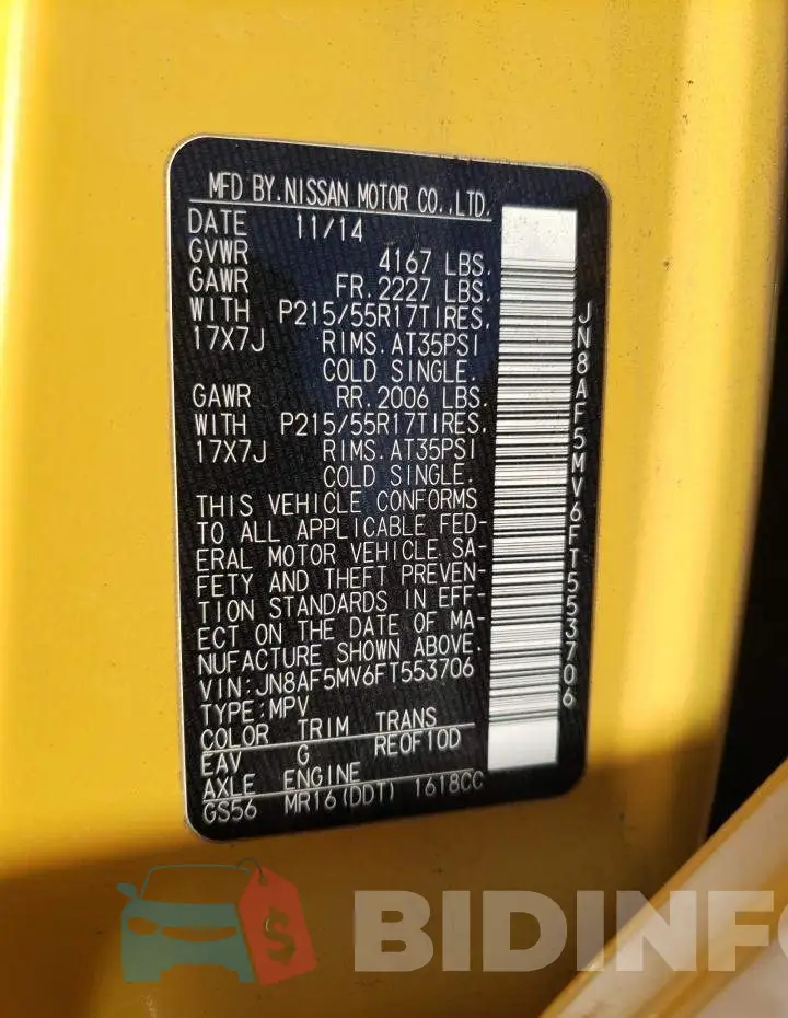 JN8AF5MV6FT553706 Photo# 13
