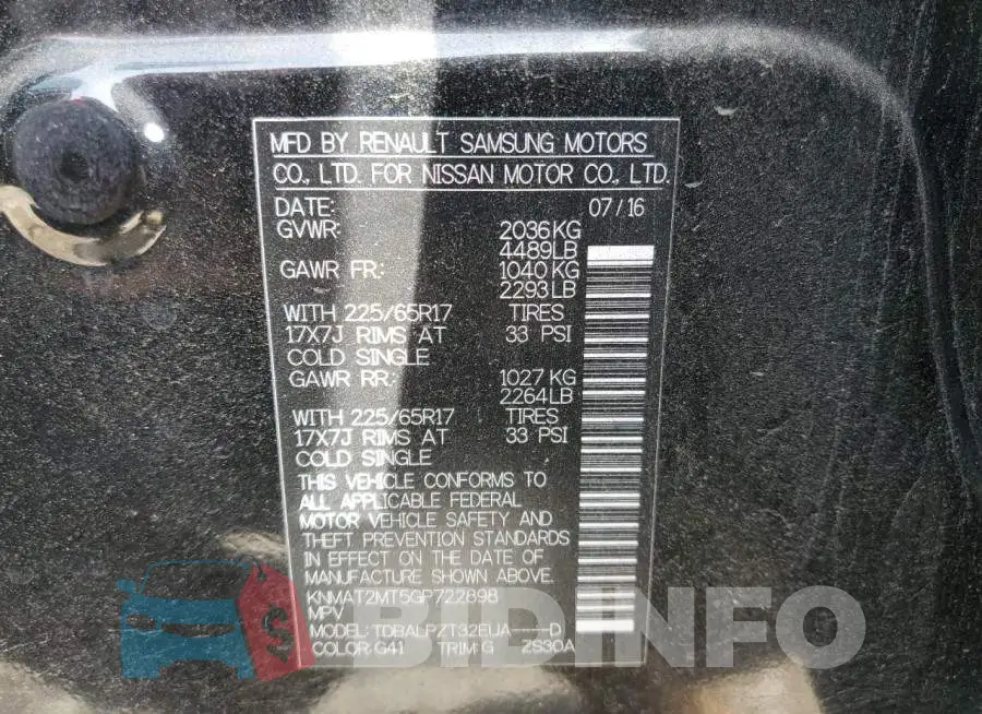 KNMAT2MT5GP722898 Photo# 13