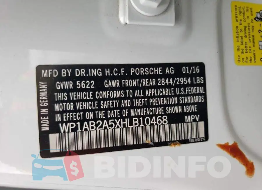 WP1AB2A5XHLB10468 Photo# 14