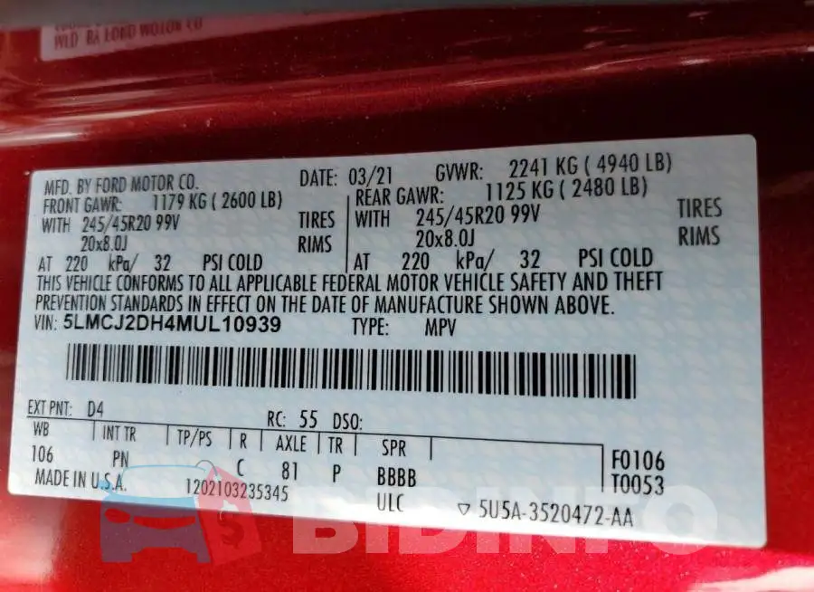5LMCJ2DH4MUL10939 Photo# 13