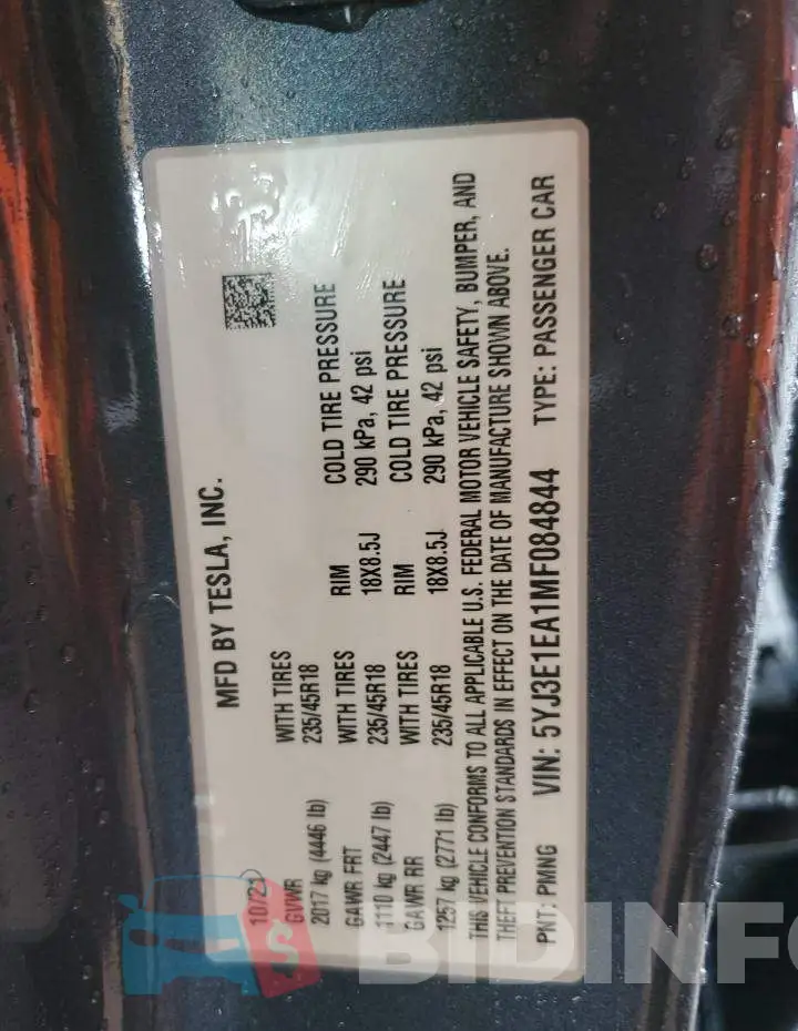 5YJ3E1EA1MF084844 Photo# 12