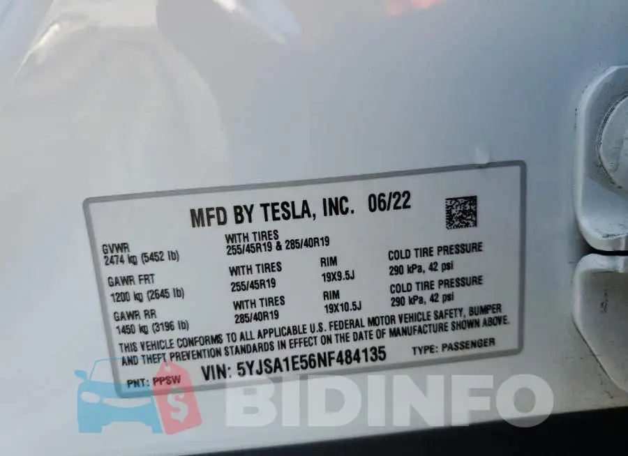 5YJSA1E56NF484135 Photo# 12