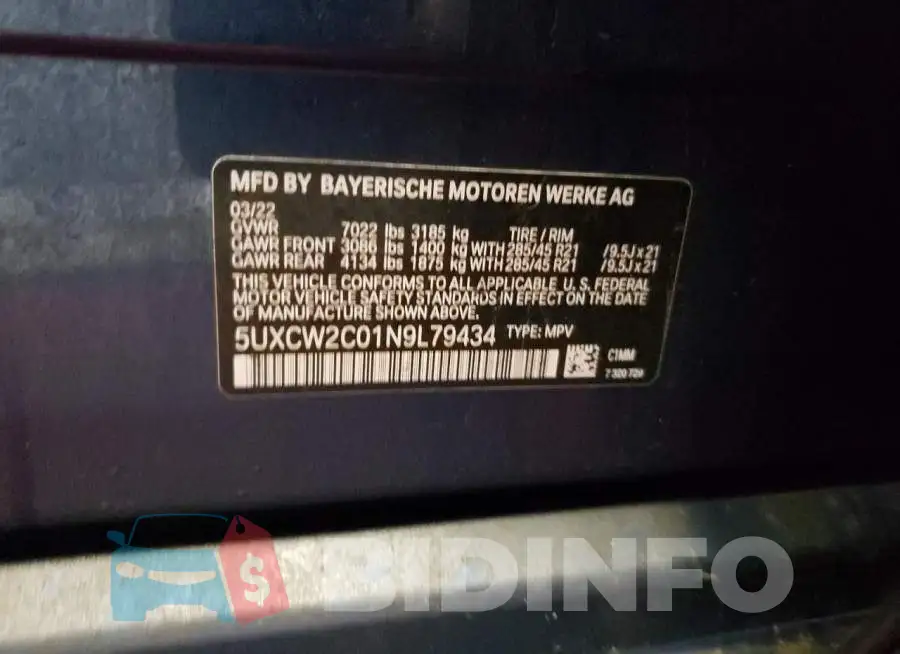 5UXCW2C01N9L79434 Photo# 14