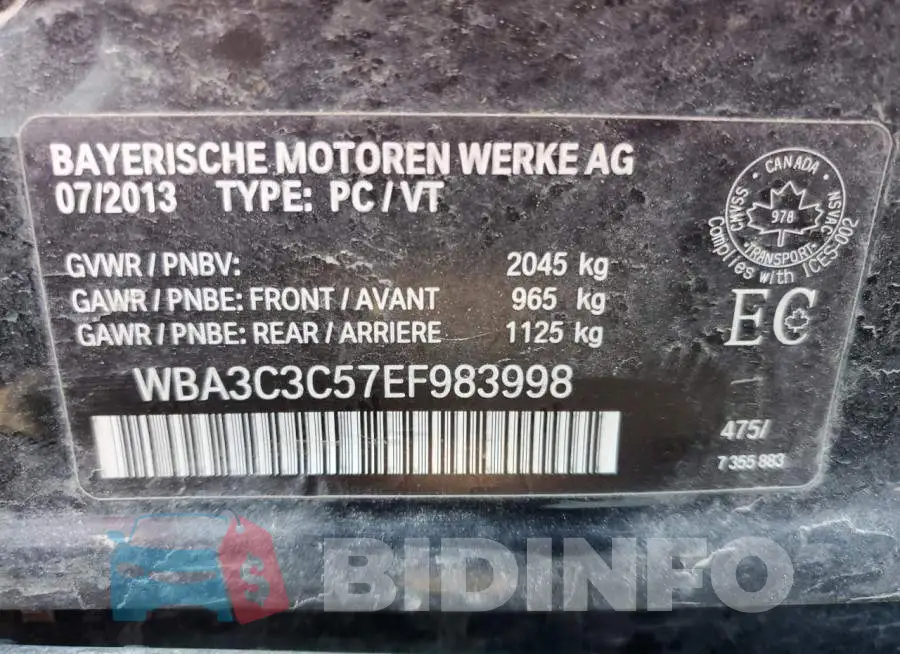 WBA3C3C57EF983998 Photo# 13