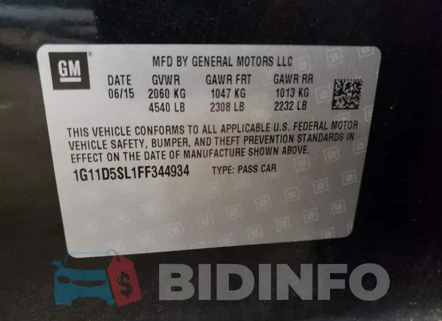 1G11D5SL1FF344934 Photo# 12