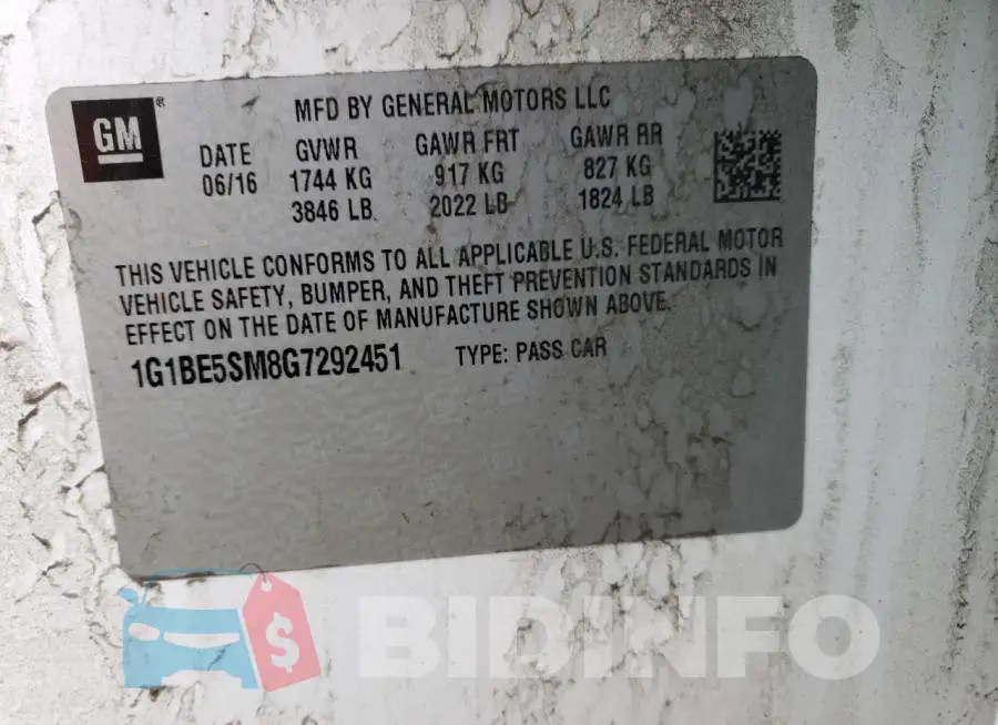 1G1BE5SM8G7292451 Photo# 13