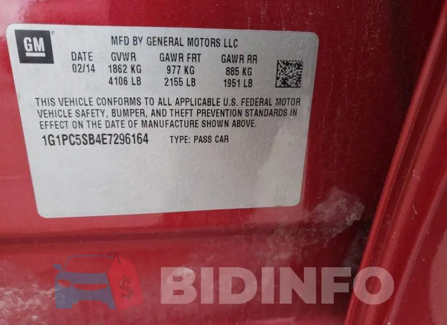 1G1PC5SB4E7296164 Photo# 12