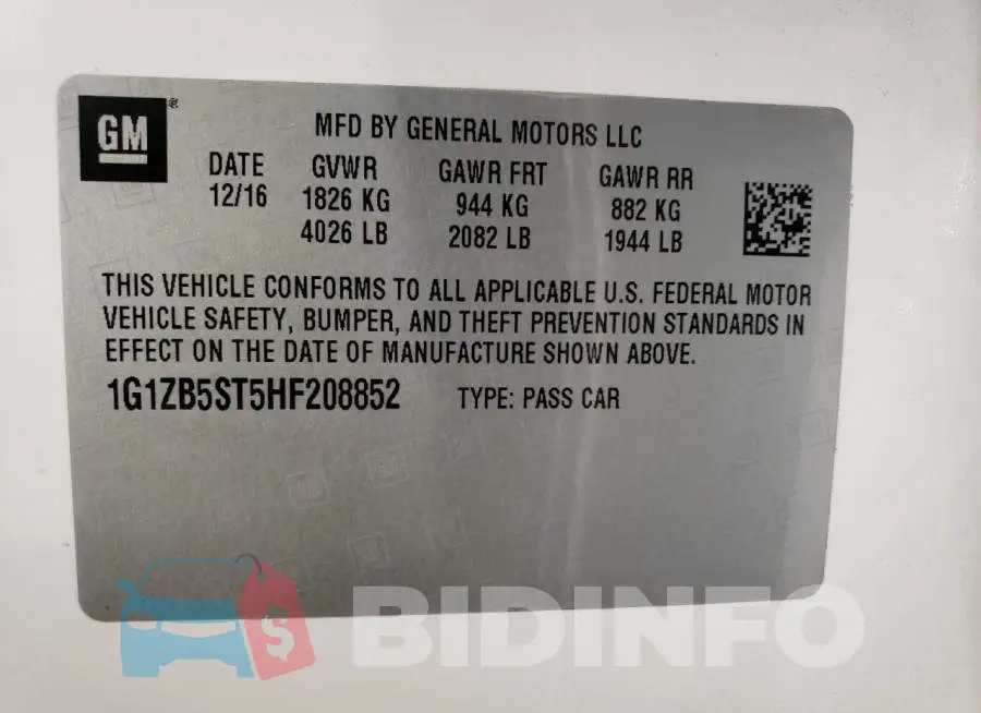 1G1ZB5ST5HF208852 Photo# 12