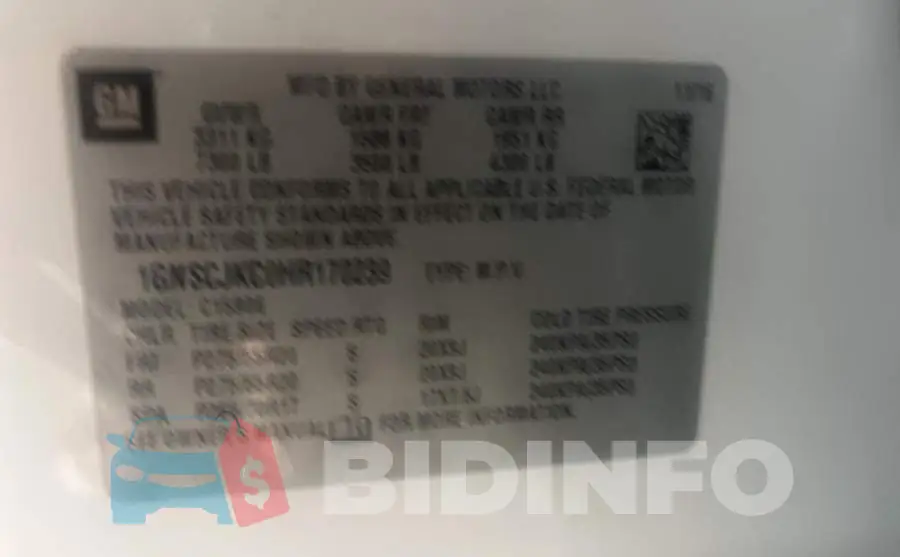 1GNSCJKC0HR170239 Photo# 10