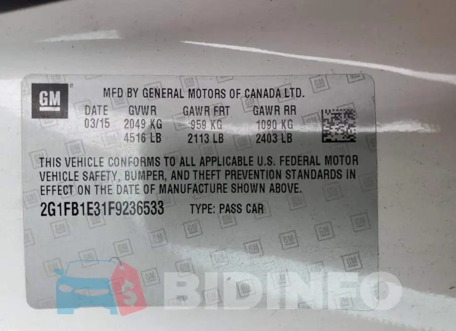 2G1FB1E31F9236533 Photo# 13