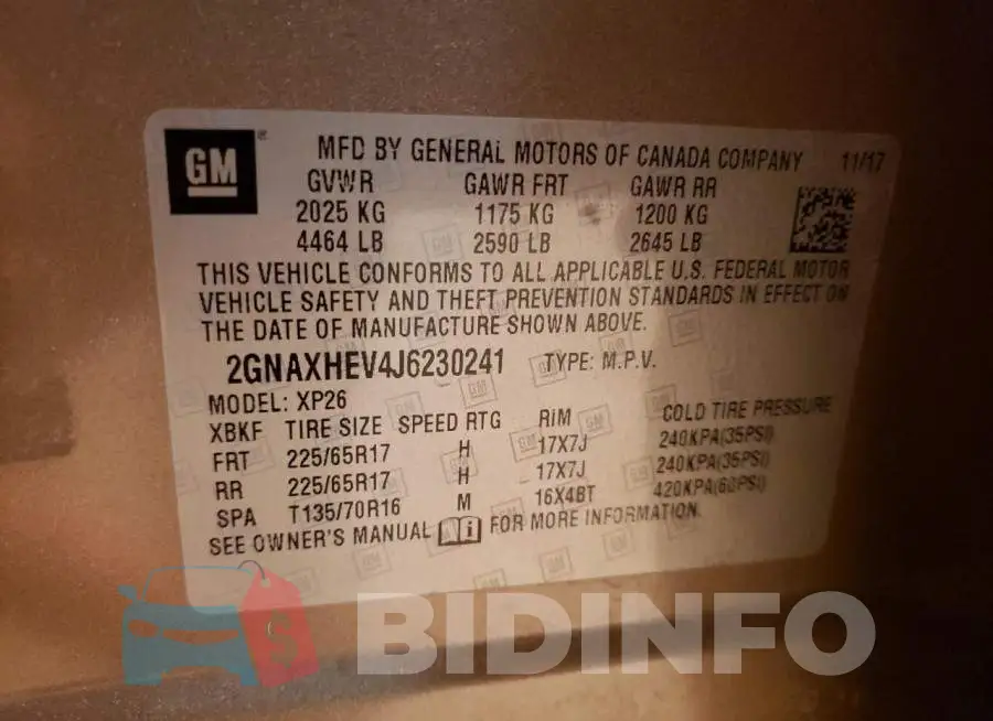2GNAXHEV4J6230241 Photo# 13