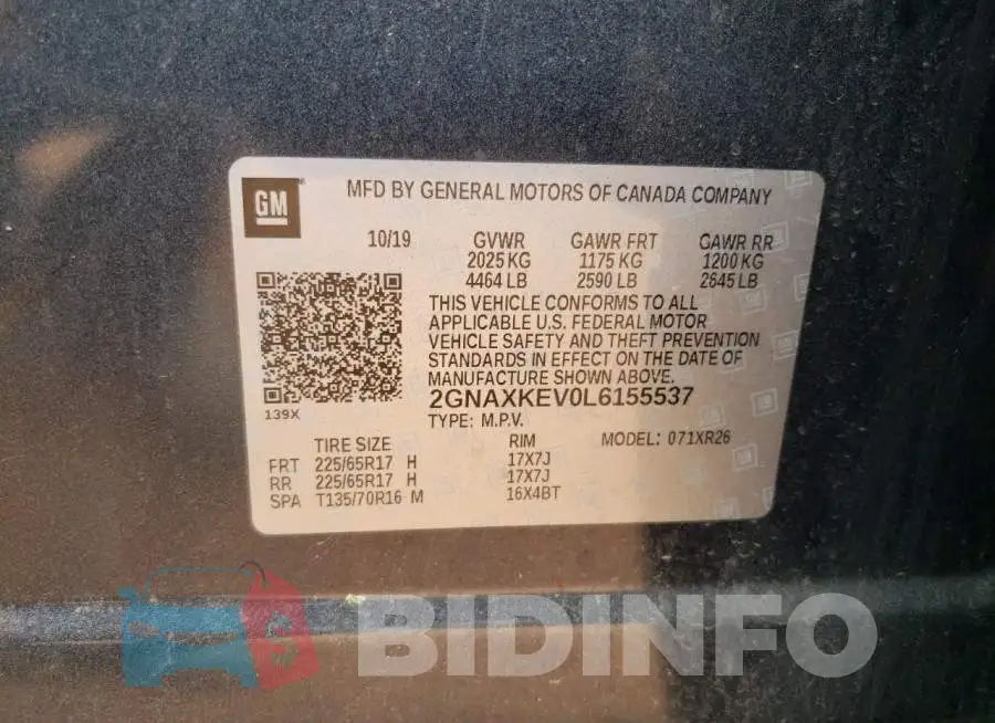 2GNAXKEV0L6155537 Photo# 12