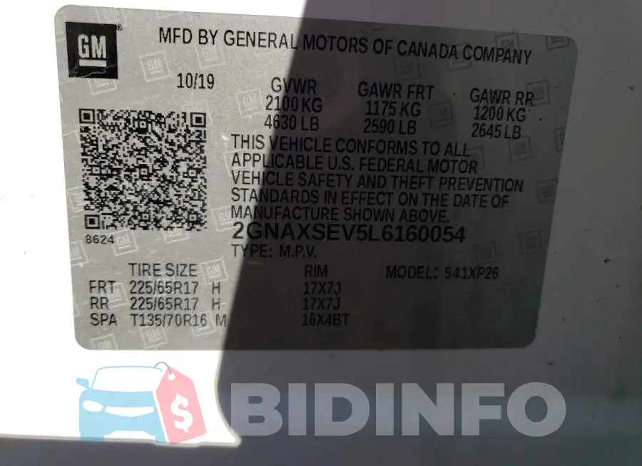 2GNAXSEV5L6160054 Photo# 12