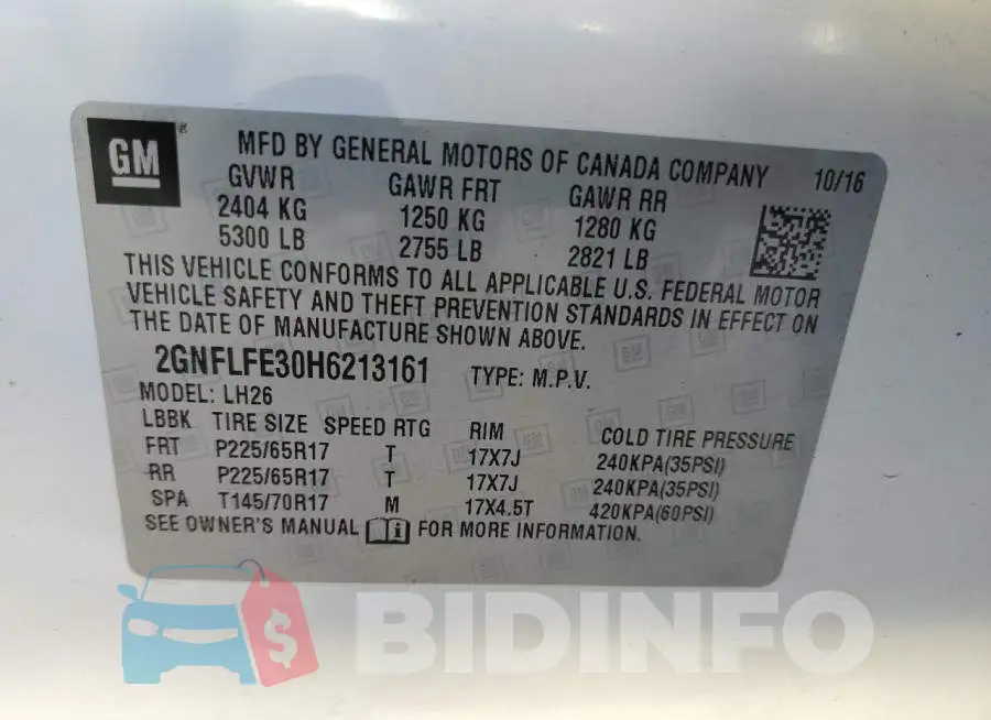 2GNFLFE30H6213161 Photo# 14